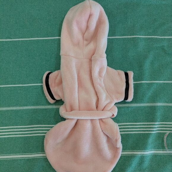 🐾 New Size Large Cozy Pink Hooded Dog Robe - Cat Robe 🐾 - Picture 1 of 7